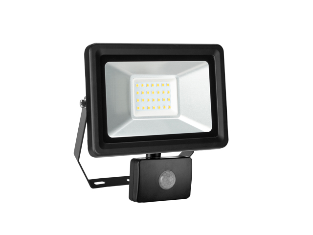 Led Wandstraler Zwart + Sensor 30w 2400lm Ip44