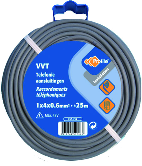 KABEL VVT TELEFOON 1X4X0.6 10M